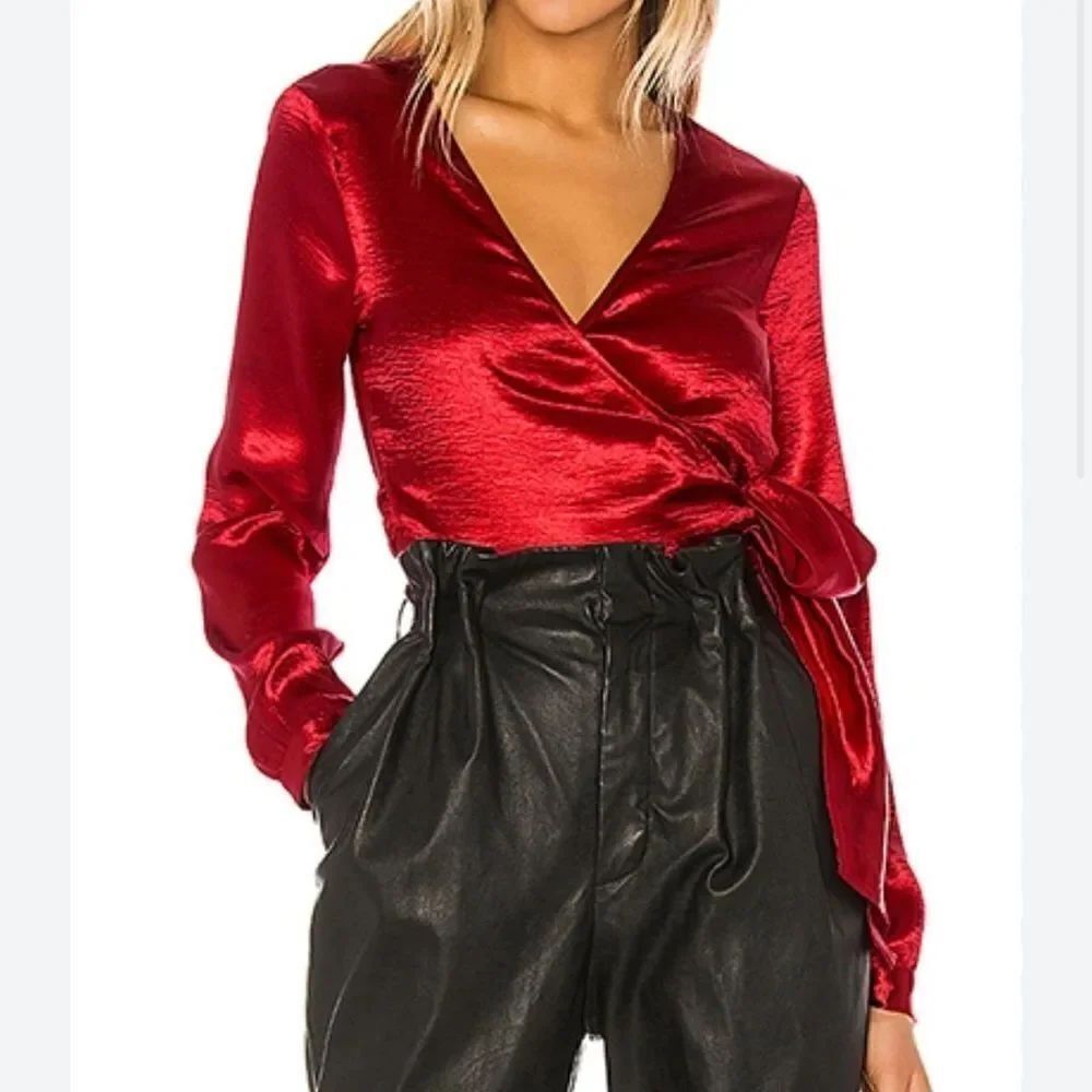 Superdown Gemini Wrap Top in Cherry Women’s Small